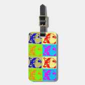 Pop Art Wolf Eyes Gepäckanhänger (Vorderseite vertikal)