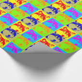 Pop Art Wolf Eyes Geschenkpapier (Ecke)
