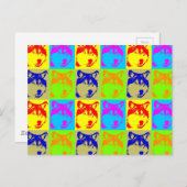 Pop Art Wolf Eyes Postkarte (Vorne/Hinten)