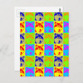 Pop Art Wolf Eyes Postkarte (Vorne/Hinten)