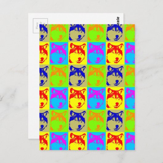Pop Art Wolf Eyes Postkarte (Vorne/Hinten)