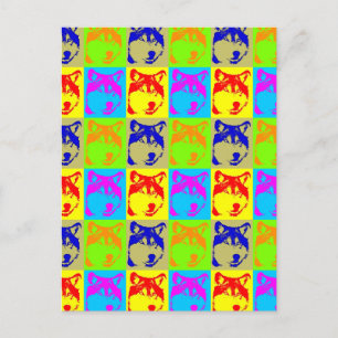 Pop Art Wolf Eyes Postkarte