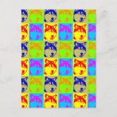 Pop Art Wolf Eyes Postkarte (Vorderseite)