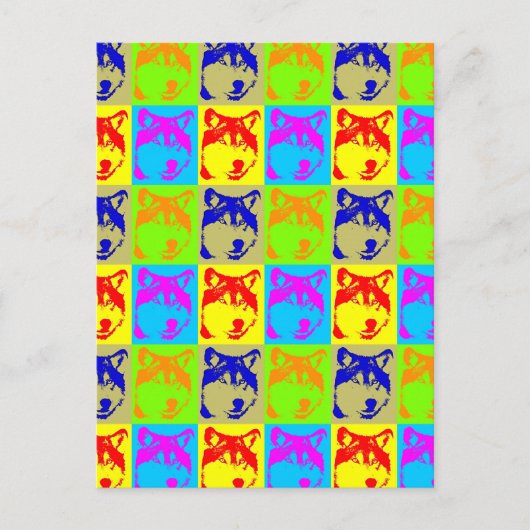 Pop Art Wolf Eyes Postkarte (Vorderseite)