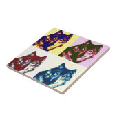 Pop Art Wolf Fliese (Seite)