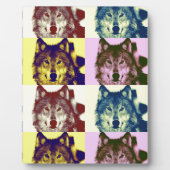 Pop Art Wolf Fotoplatte (Vorderseite)