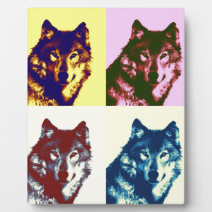 Pop Art Wolf Fotoplatte