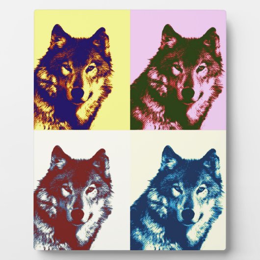 Pop Art Wolf Fotoplatte (Vorderseite)