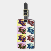 Pop Art Wolf Gepäckanhänger (Vorderseite vertikal)