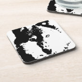 Pop Art Wolf Getränkeuntersetzer (Linke Seite)