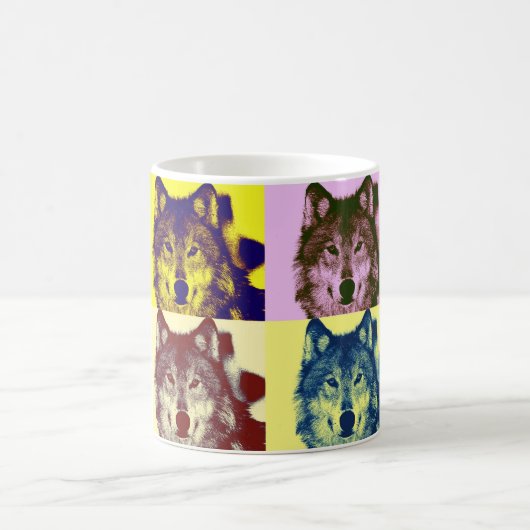 Pop Art Wolf Kaffeetasse (Mittel)