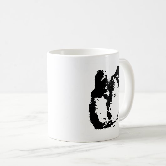 Pop Art Wolf Kaffeetasse (VorderseiteRechts)