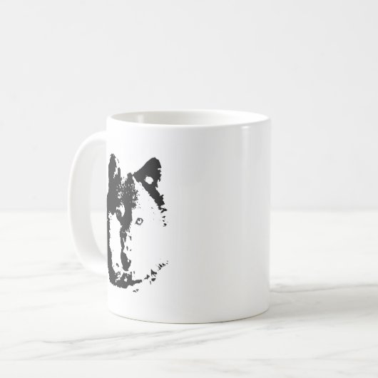 Pop Art Wolf Kaffeetasse (Vorderseite Links)