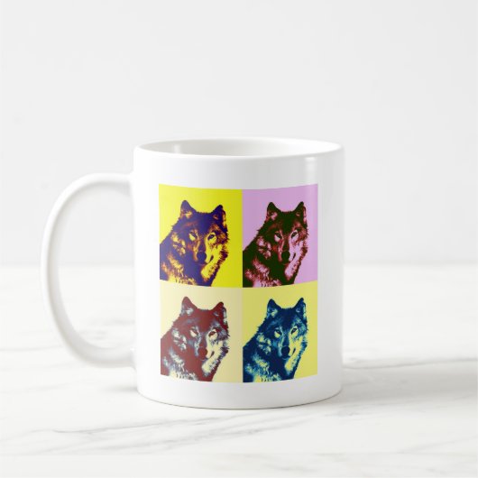 Pop Art Wolf Kaffeetasse (Links)