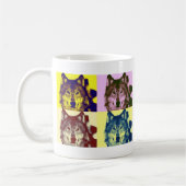 Pop Art Wolf Kaffeetasse (Links)