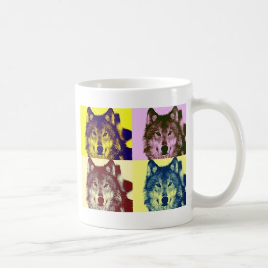 Pop Art Wolf Kaffeetasse (Rechts)