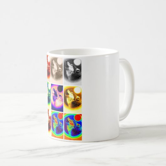 Pop Art Wolf Kaffeetasse (VorderseiteRechts)
