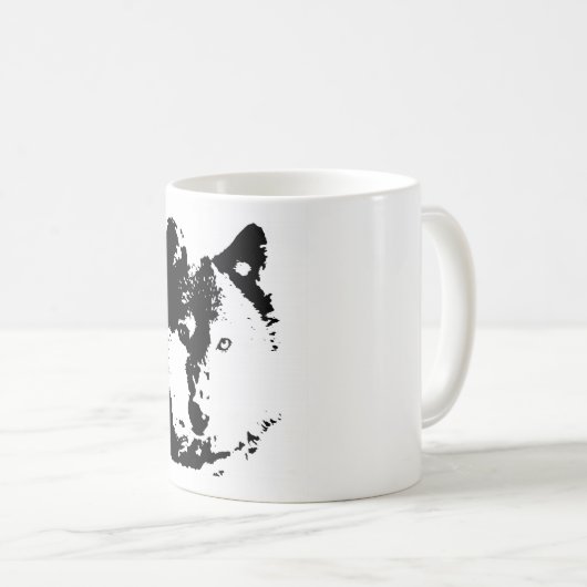 Pop Art Wolf Kaffeetasse (VorderseiteRechts)