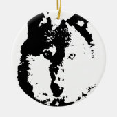 Pop Art Wolf Keramik Ornament (Vorne)