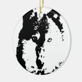 Pop Art Wolf Keramik Ornament (Links)