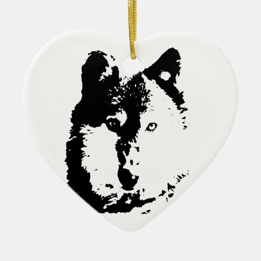 Pop Art Wolf Keramikornament (Vorne)