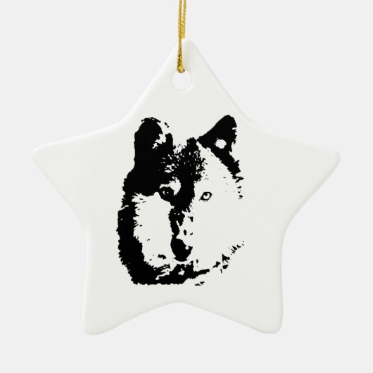 Pop Art Wolf Keramikornament (Vorne)