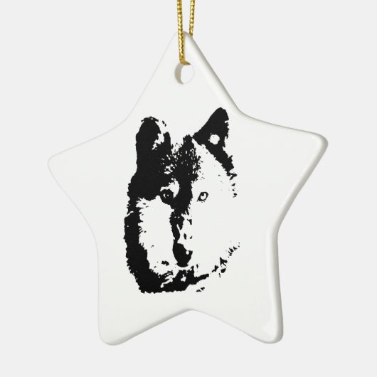 Pop Art Wolf Keramikornament (Links)