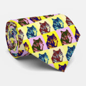 Pop Art Wolf Krawatte (Gerollt)