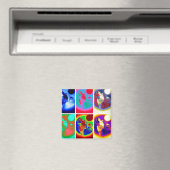 Pop Art Wolf Magnet (In Situ (Geschirrspüler))