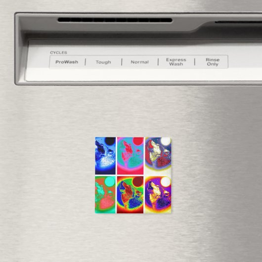 Pop Art Wolf Magnet (In Situ (Geschirrspüler))