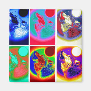 Pop Art Wolf Magnet