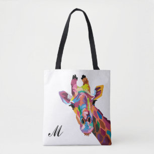 Pop Art Wolf Mit Monogramm Tasche
