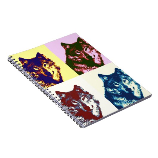 Pop Art Wolf Notizblock (Rechte Seite)