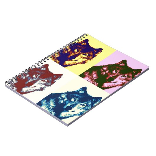 Pop Art Wolf Notizblock (Linke Seite)