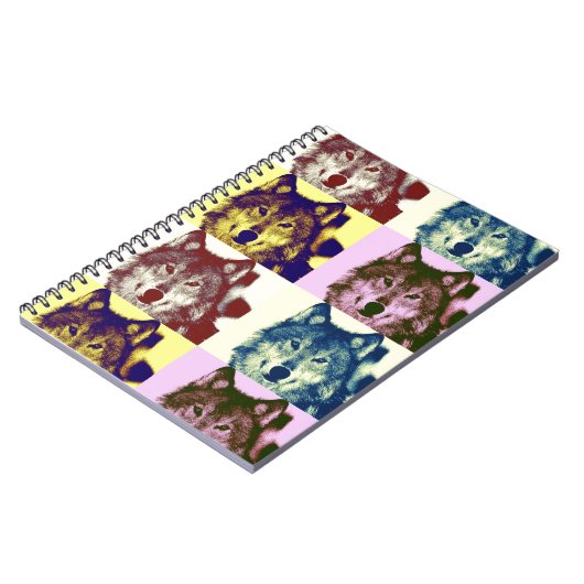 Pop Art Wolf Notizblock (Linke Seite)