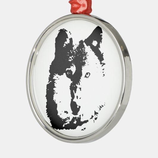 Pop Art Wolf Ornament Aus Metall (Links)