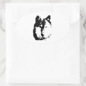 Pop Art Wolf Ovaler Aufkleber (Tasche)