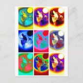 Pop Art Wolf Postkarte (Vorderseite)