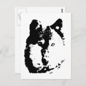 Pop Art Wolf Postkarte (Vorne/Hinten)