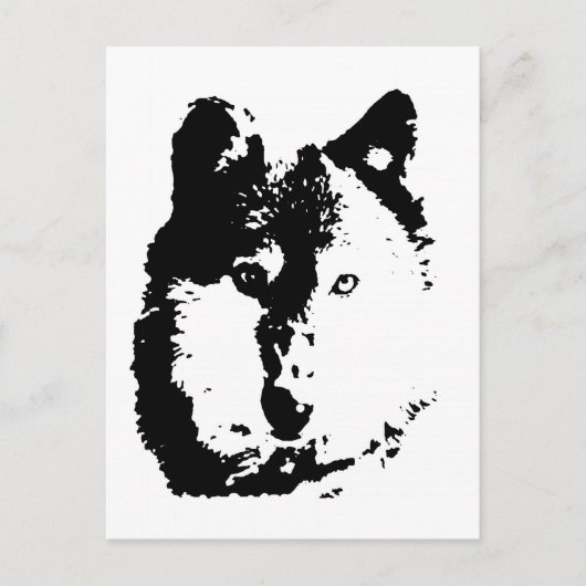 Pop Art Wolf Postkarte (Vorderseite)