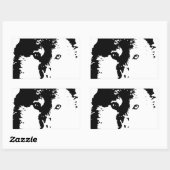 Pop Art Wolf Rechteckiger Aufkleber (Blatt)