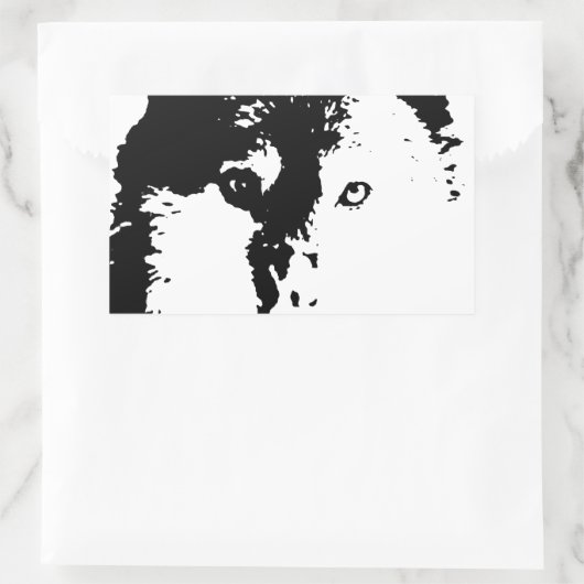 Pop Art Wolf Rechteckiger Aufkleber (Tasche)