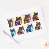 Pop Art Wolf Rechteckiger Aufkleber (Umschlag)