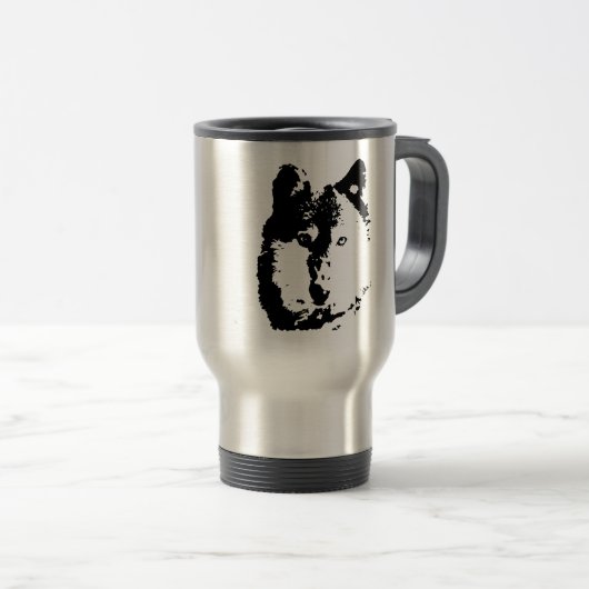 Pop Art Wolf Reisebecher (VorderseiteRechts)