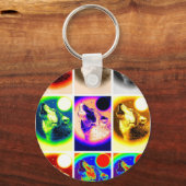 Pop Art Wolf Schlüsselanhänger (Vorderseite)