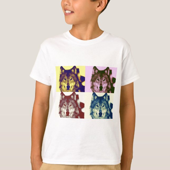 Pop Art Wolf T-Shirt (Vorderseite)