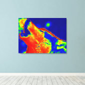 Pop Art Wolf Wrapped Canvas Leinwanddruck (Insitu (Holzboden))