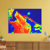 Pop Art Wolf Wrapped Canvas Leinwanddruck (Insitu (Wohnzimmer))