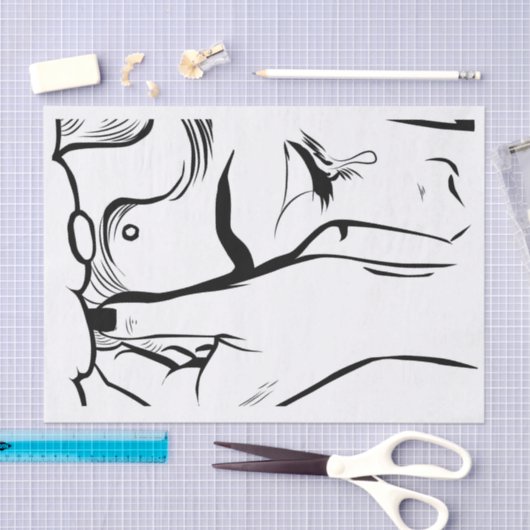 Pop Art Woman Cry Seidenpapier (Handwerk)