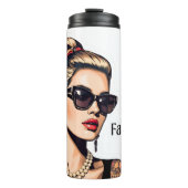 Pop Art Woman Fashion Mood Thermosbecher (Vorderseite)